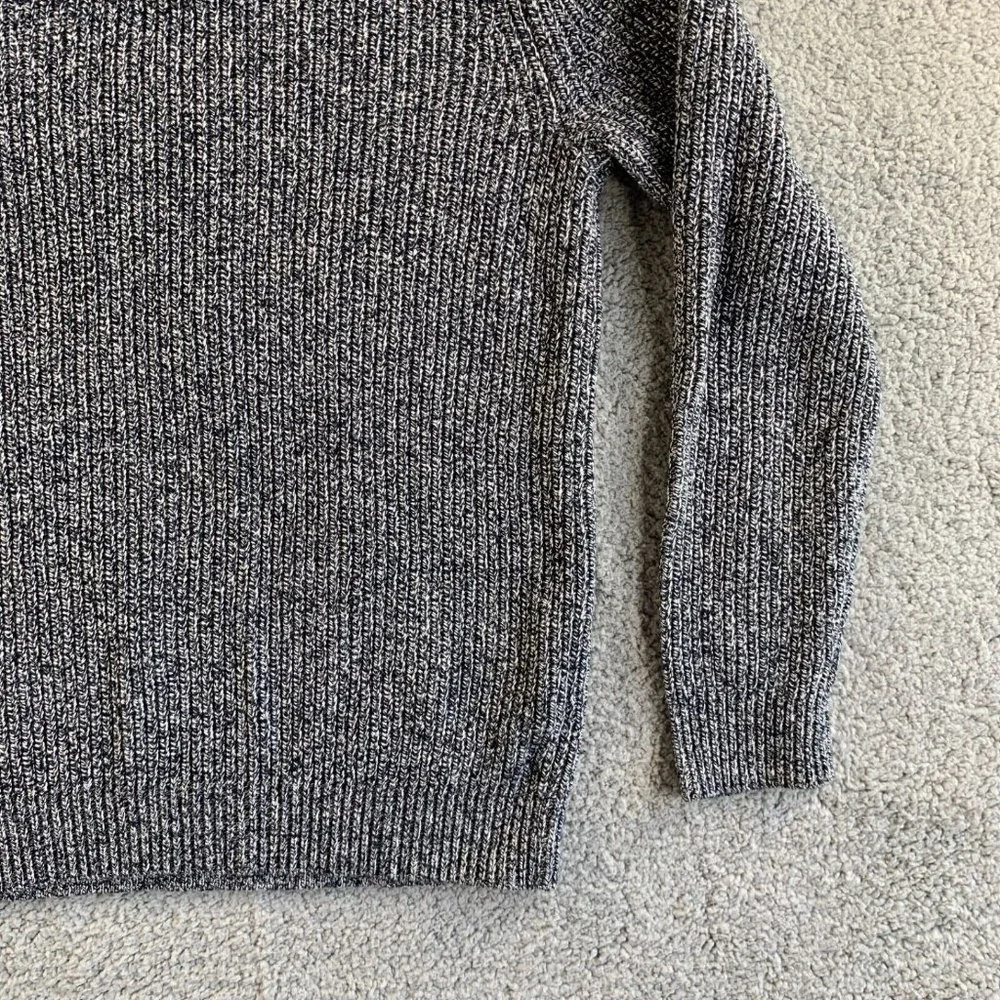 NEW Banana Republic Sweater‎ Mens Large Gray Wool Blend Chunky Knit Shawl Collar